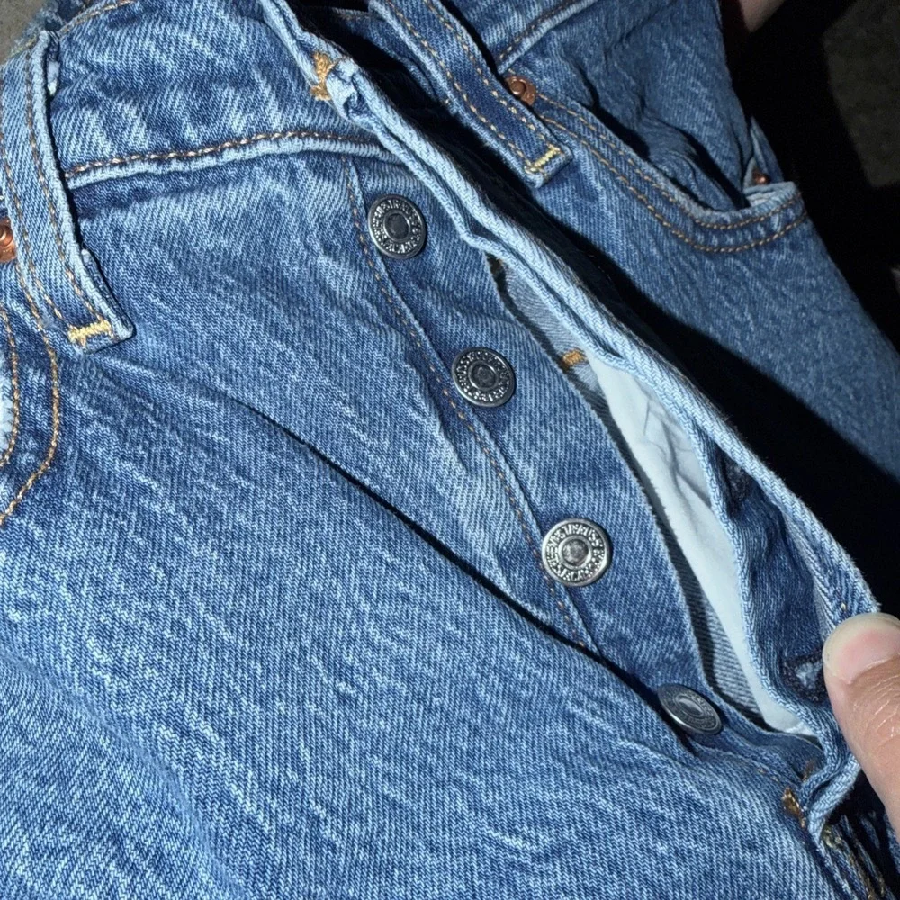 Levi's Ribcage Straight Ankle Size 27 Women Denim Jeans Button Fly Blue Big 